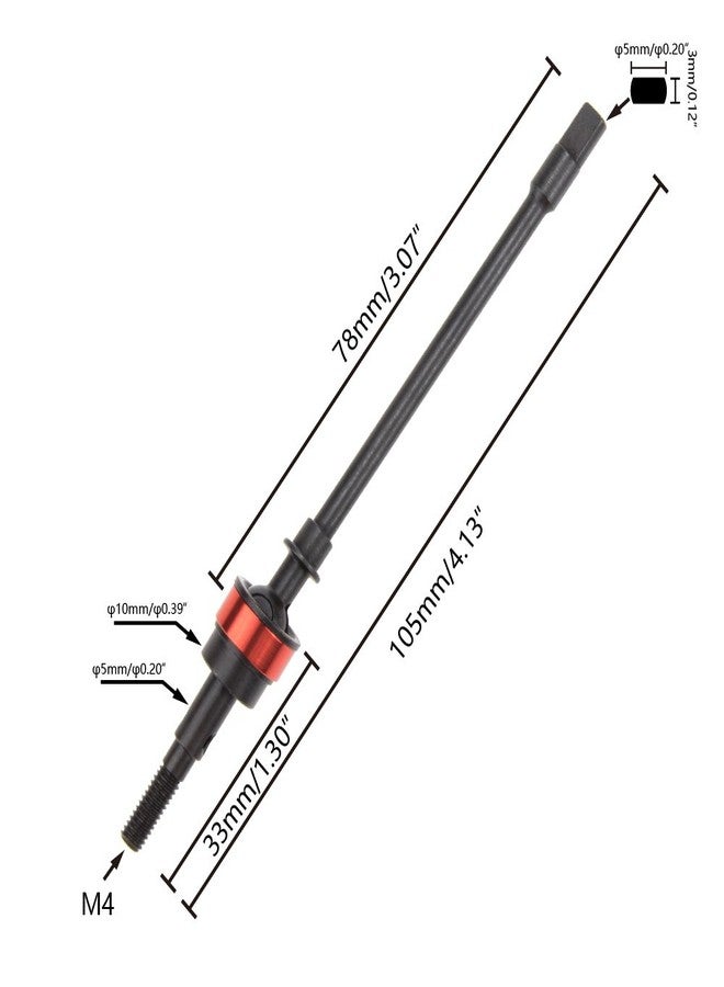 COJOYS Steel Front Axle CVD Drive Shaft Driving Shaft Compatible with 1/10 Axial SCX10 90046 90047 Upgrade Spare Parts Hop-Up 105mm Long, Cojoys, 2-Pack - Image 2
